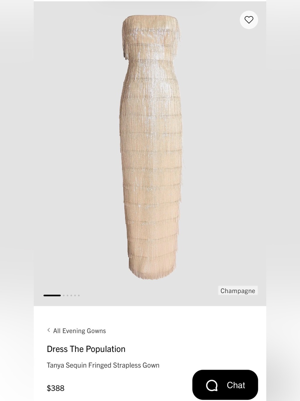 Dress the Population Champagne Fringe Maxi Skirt